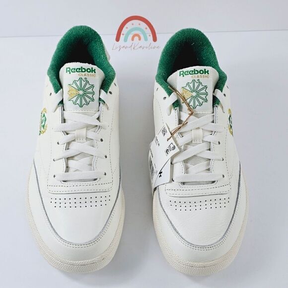 New! Reebok CLUB C 85 Leather Embroidered Archival Crest Logo Tennis Sneakers - Picture 5 of 13